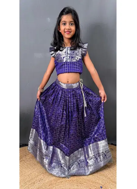 Ajd 7954 Soft Silk Kids Wear Lehenga With Blouse Best Wholesale Shop In Surat